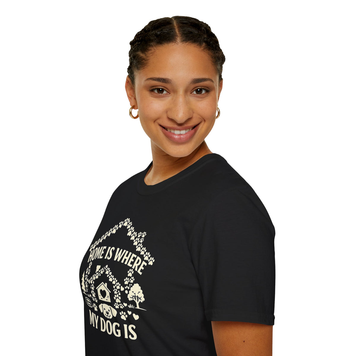 Dog Lover T-Shirt — "Home Is Where My Dog Is" Graphic Tee