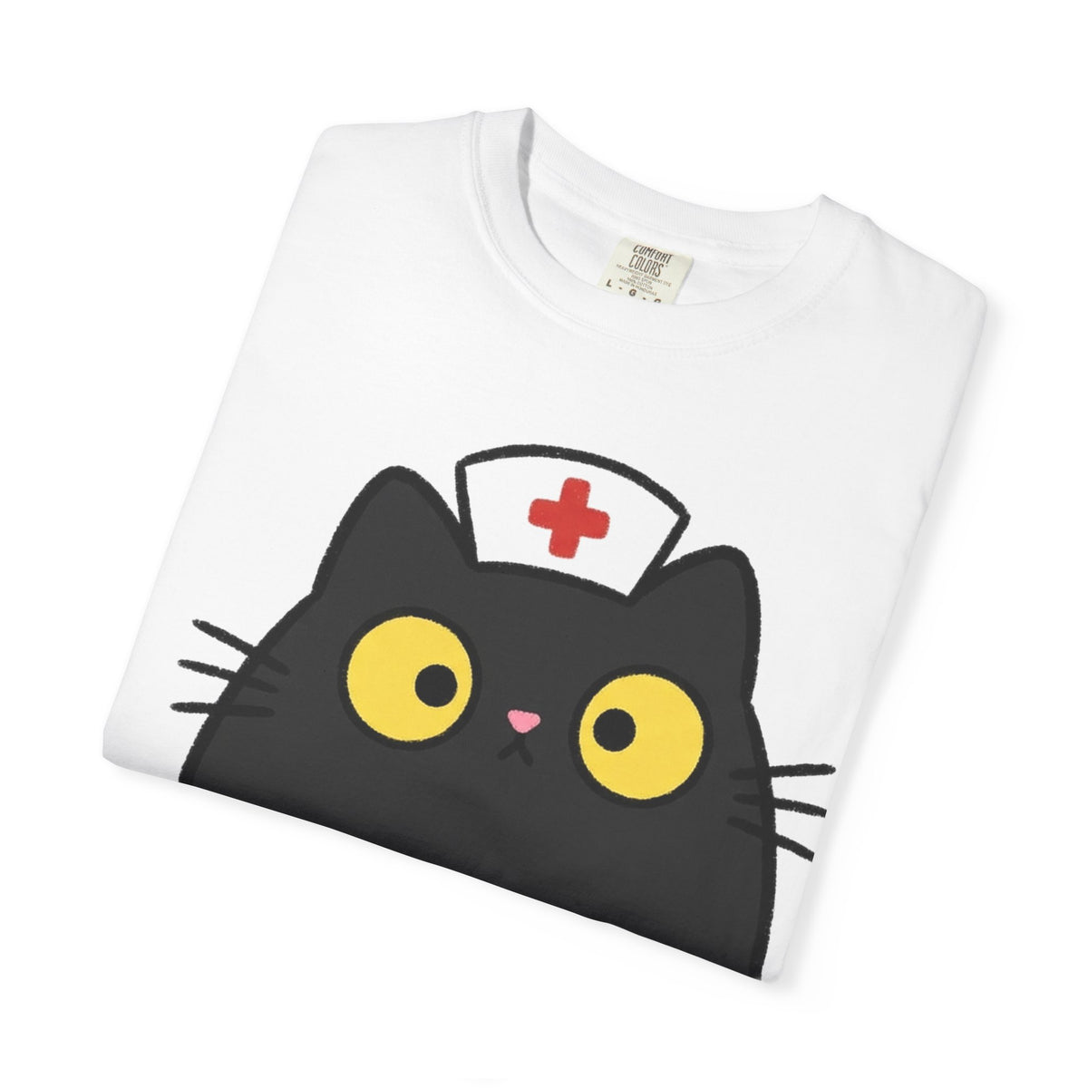 Kawaii Black Cat Nurse Shirt, Cute Cat In Nurse Cap Tee, Funny Nurse Cat Shirt, RN Gift