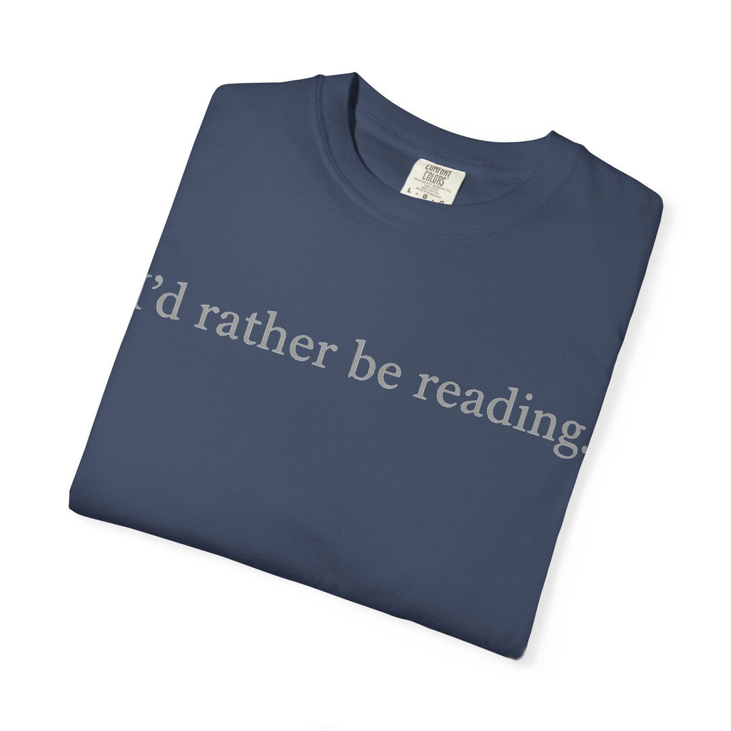 I'd Rather Be Reading Shirt, Minimalist Serif Book Lover Tee, Quiet Bookworm Shirt, Reader Gift