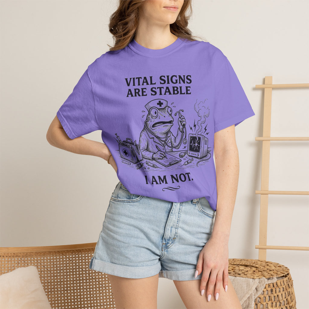 Vital Signs Are Stable I Am Not Shirt, Funny Nurse Frog Tee, Burnt Out RN Shirt, Night Shift Gift