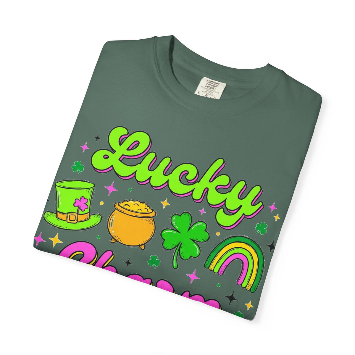 Lucky Charm Shirt, Retro St Patricks Day Doodle Tee, Pot Of Gold Rainbow Shirt, Irish Gift