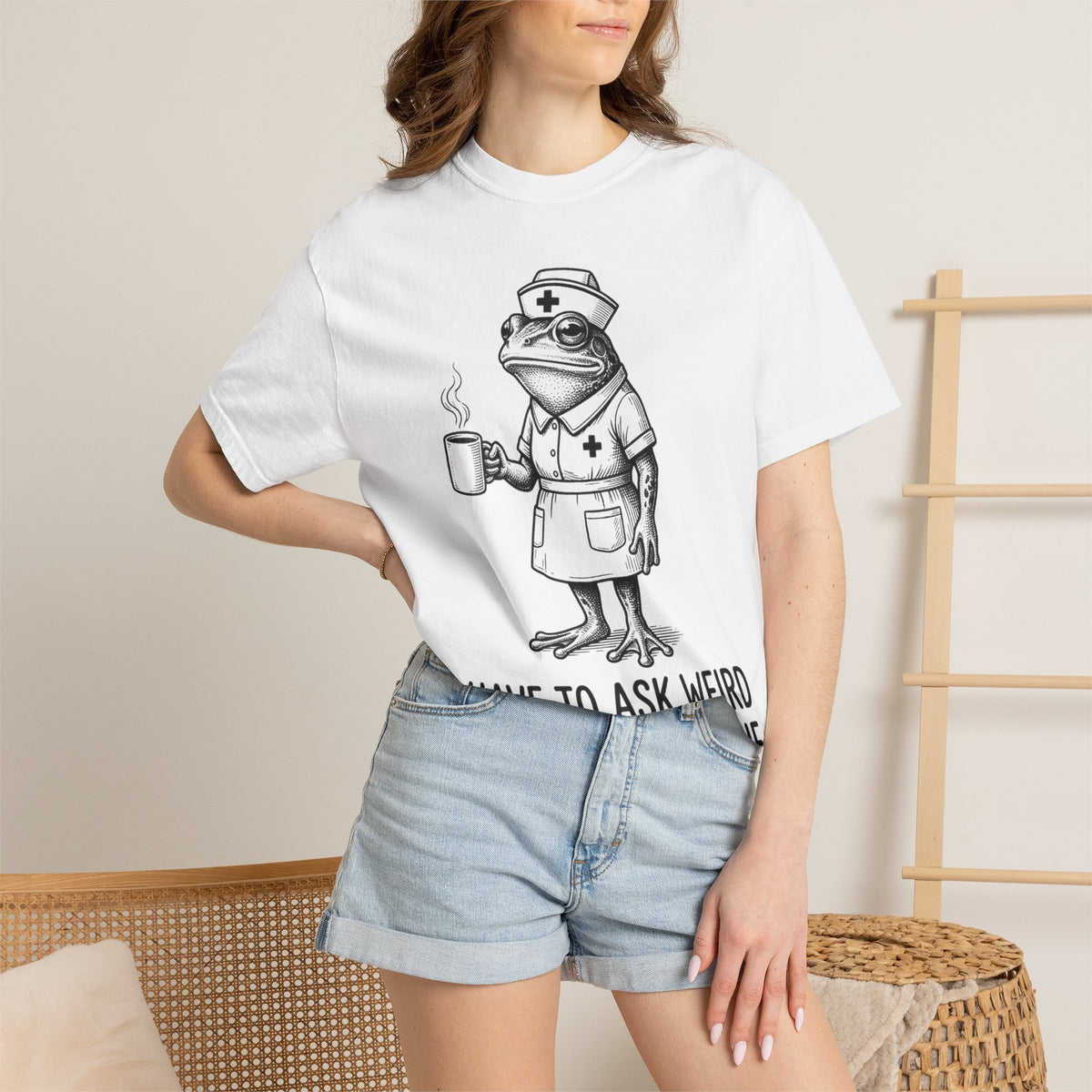I Have To Ask Weird Stuff Or You'll Die Shirt, Etched Nurse Frog Tee, Funny Triage Shirt, RN Coffee Gift