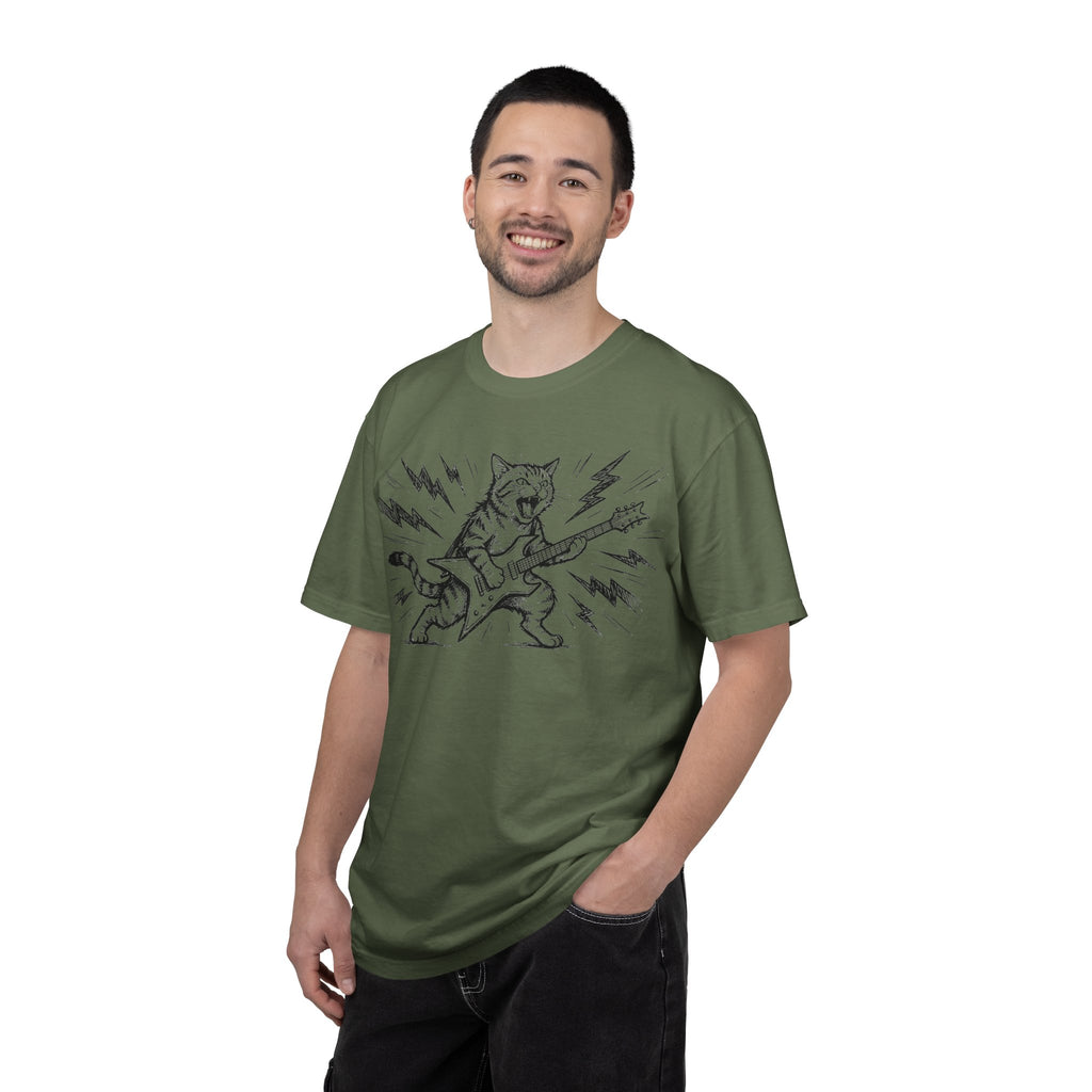 Rock Star Cat Shirt, Electric Guitar Cat Tee, Funny Heavy Metal Cat Shirt, Cat Lover Gift