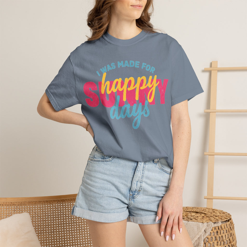 I Was Made For Happy Sunny Days Pastel Shirt, Soft Retro Summer Tee, Beach Vacation Shirt, Summer Gift
