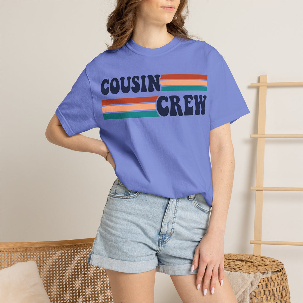 Cousin Crew Retro Stripe Shirt, Vintage Matching Family Tee, Cousin Reunion Shirt, Family Gift