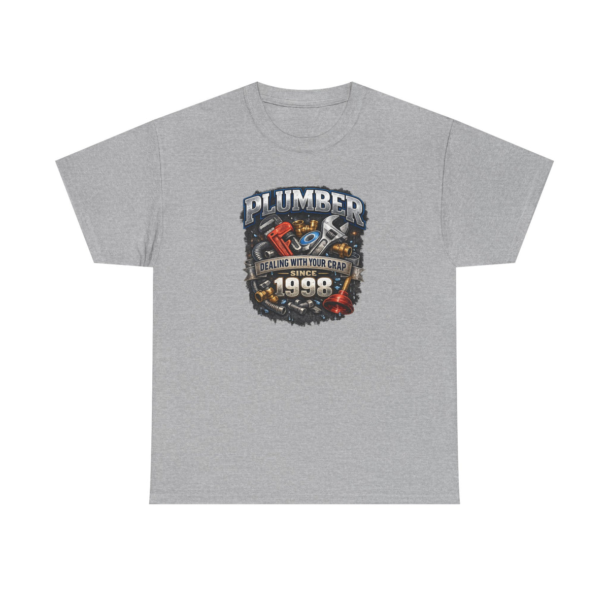 Plumber Since 1998 T-Shirt – “Dealing With Your Crap” Vintage Tool Graphic Tee