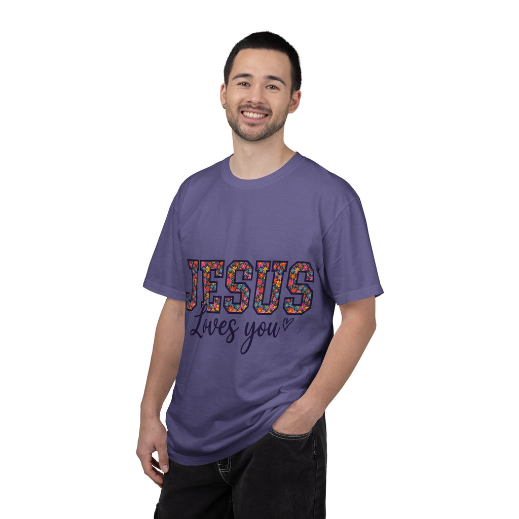 Jesus Loves You Shirt, Floral Varsity Christian Tee, Faith Statement Shirt, Church Gift