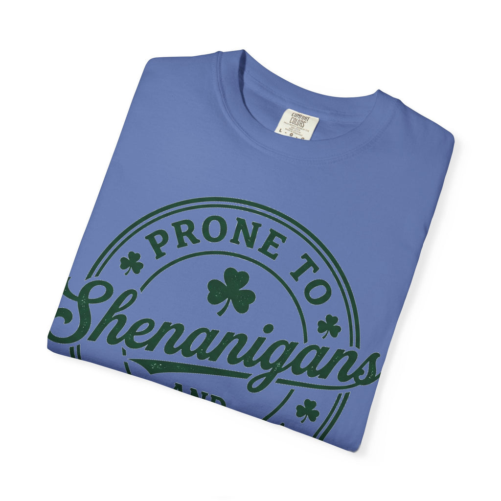 Prone To Shenanigans And Malarkey Shirt, St Patricks Day Badge Tee, Funny Irish Shirt, Paddys Day Gift