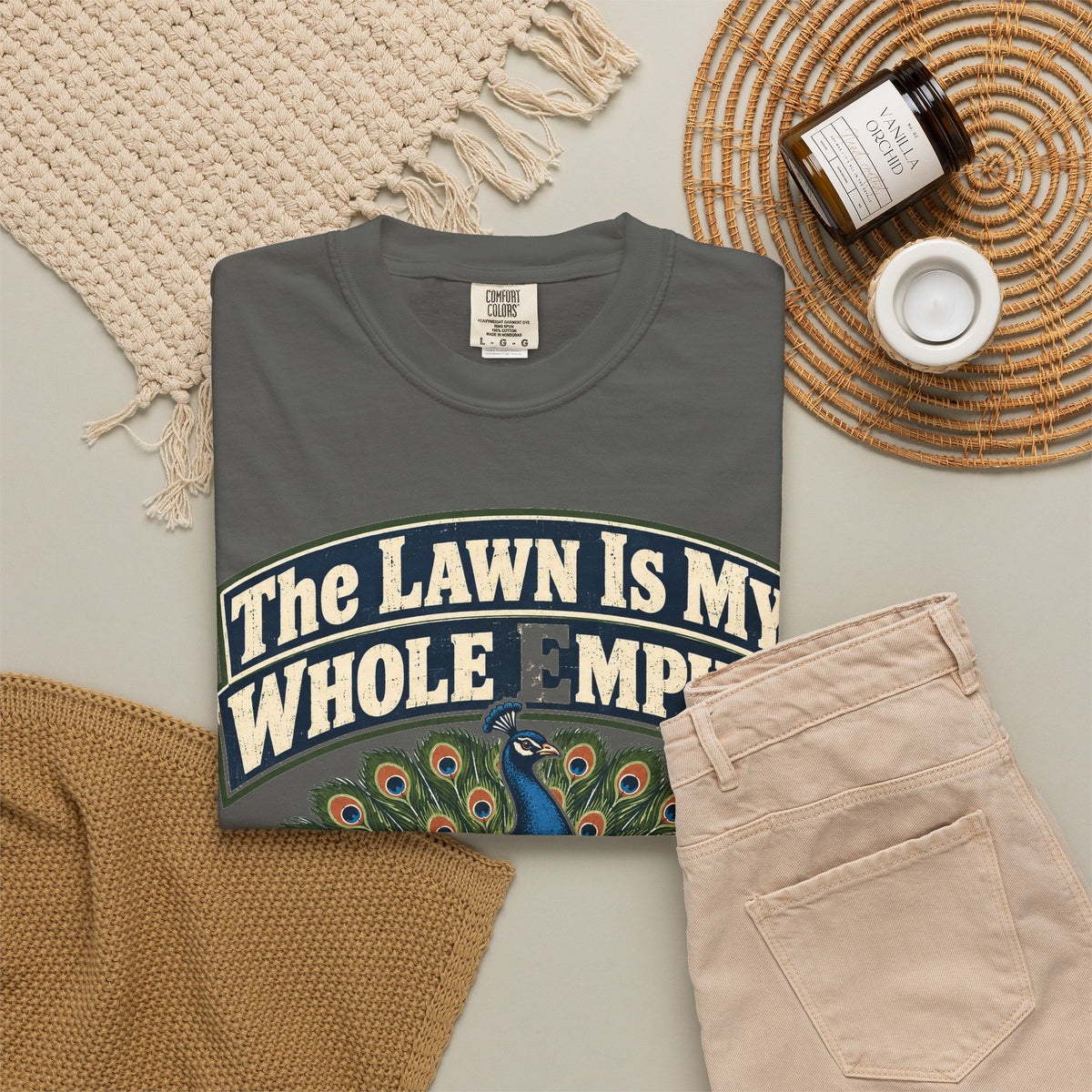 Funny Retirement Shirt The Lawn Is My Whole Empire Elk Shirt, Retirement Gift For Men Women, Lawn Mowing Humor Comfort Colors Shirt