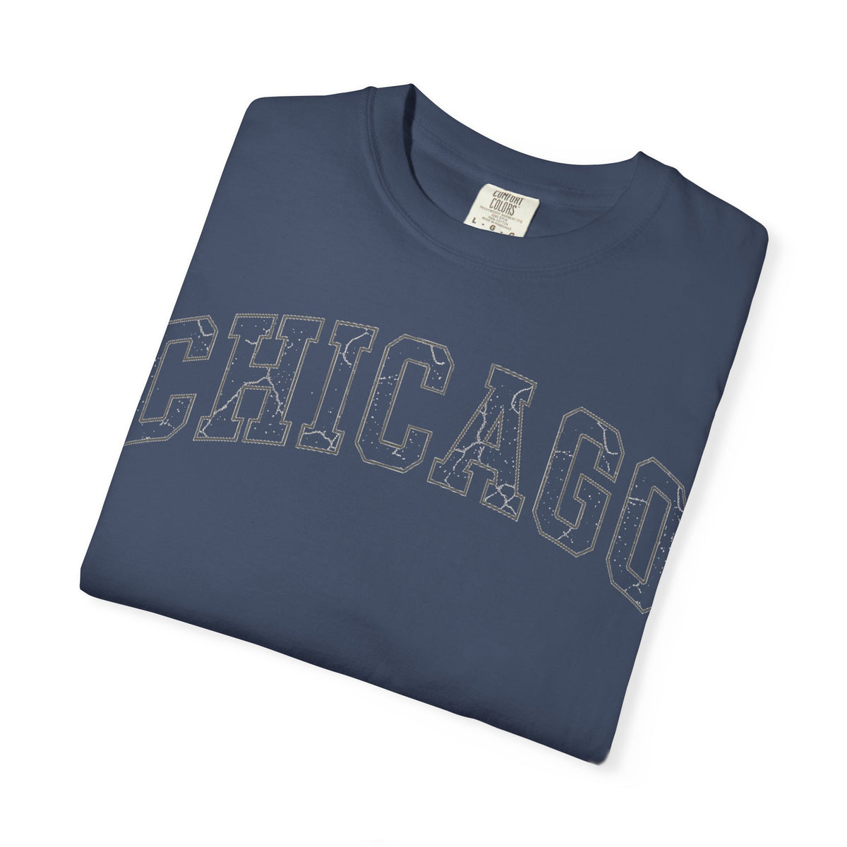 Chicago Outline Varsity Shirt, Minimal Distressed Chicago Tee, Windy City Shirt, Chicago Gift
