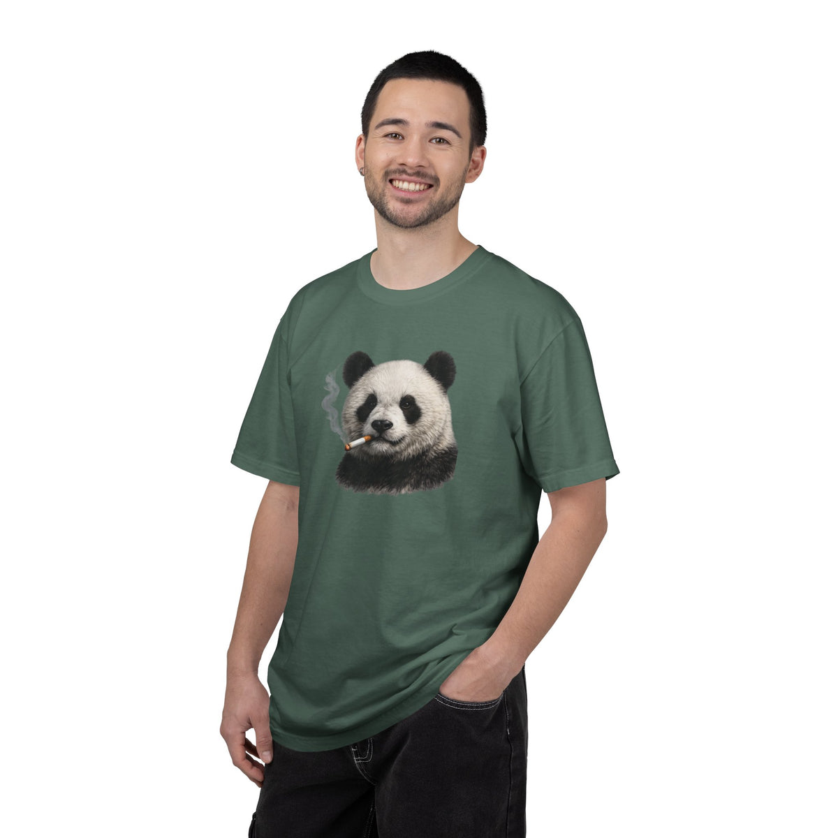 Smoky Panda Tee — Graphic Panda Smoking Design T-Shirt
