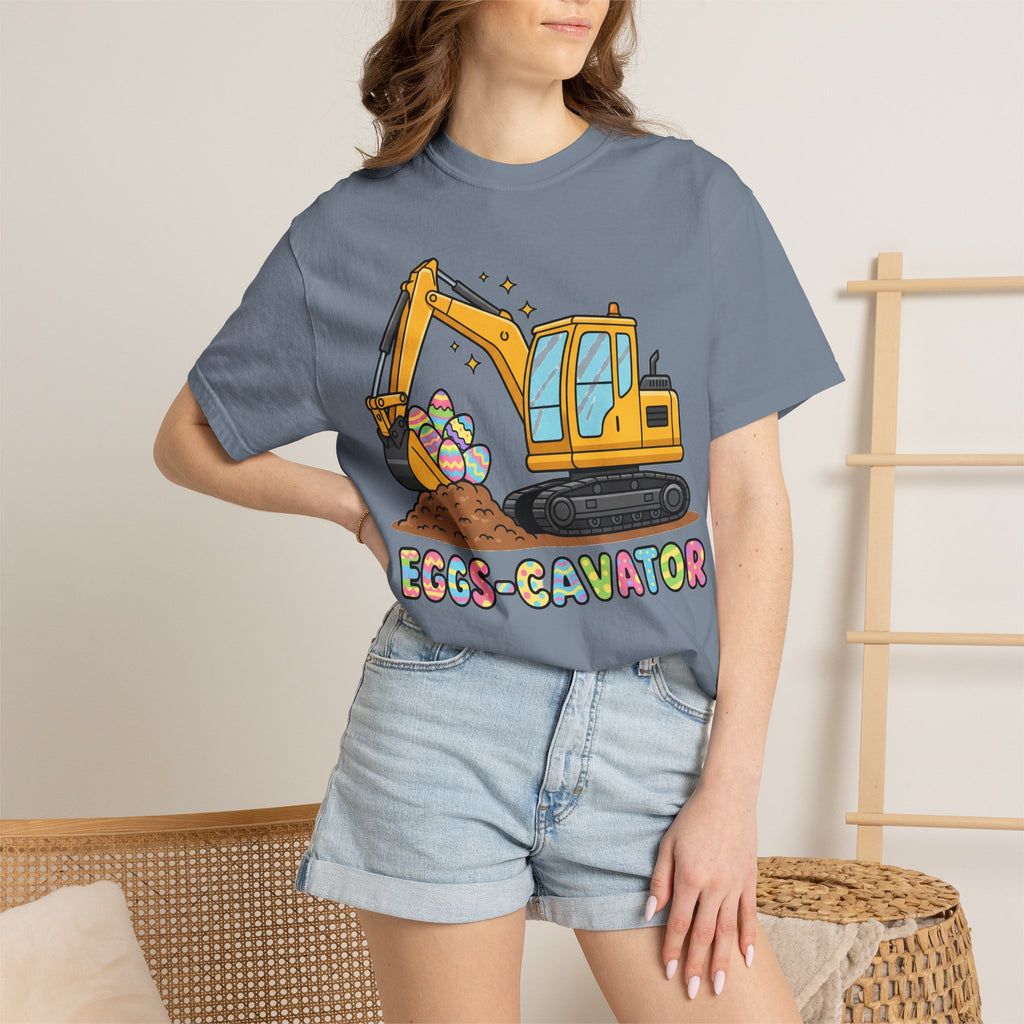 Eggs-Cavator Big Digger Shirt, Easter Excavator Tee, Construction Easter Shirt, Kids Easter Gift