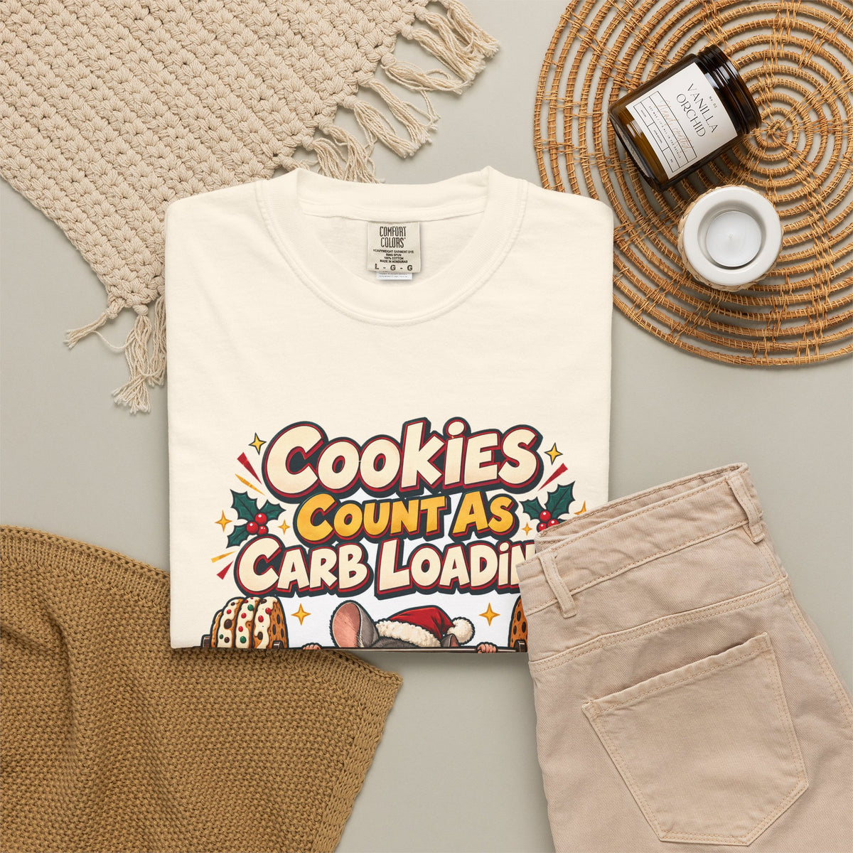 Funny Gym Christmas Shirt Cookies Count As Carb Loading Shirt, Funny Holiday Gift Shirt, Christmas Gift Idea