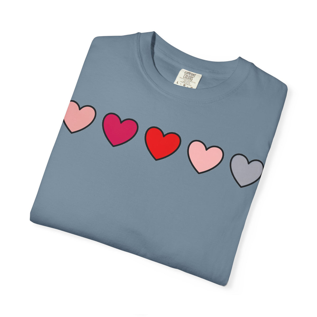 Row Of Hearts Shirt, Minimal Pink Heart Line Tee, Simple Valentine Shirt, Galentines Gift