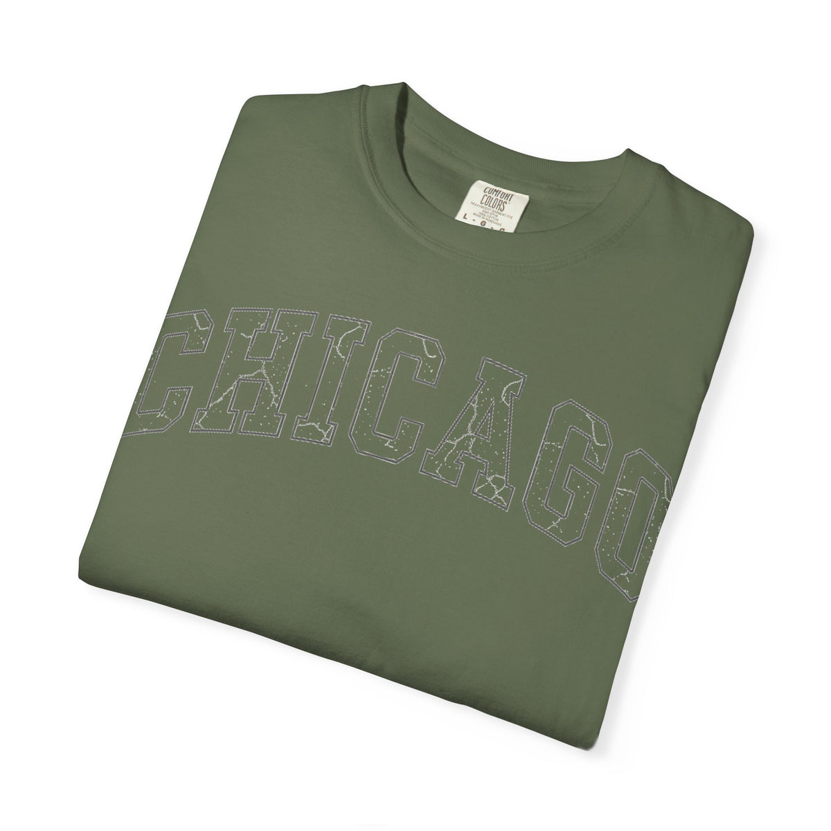 Chicago Outline Varsity Shirt, Minimal Distressed Chicago Tee, Windy City Shirt, Chicago Gift
