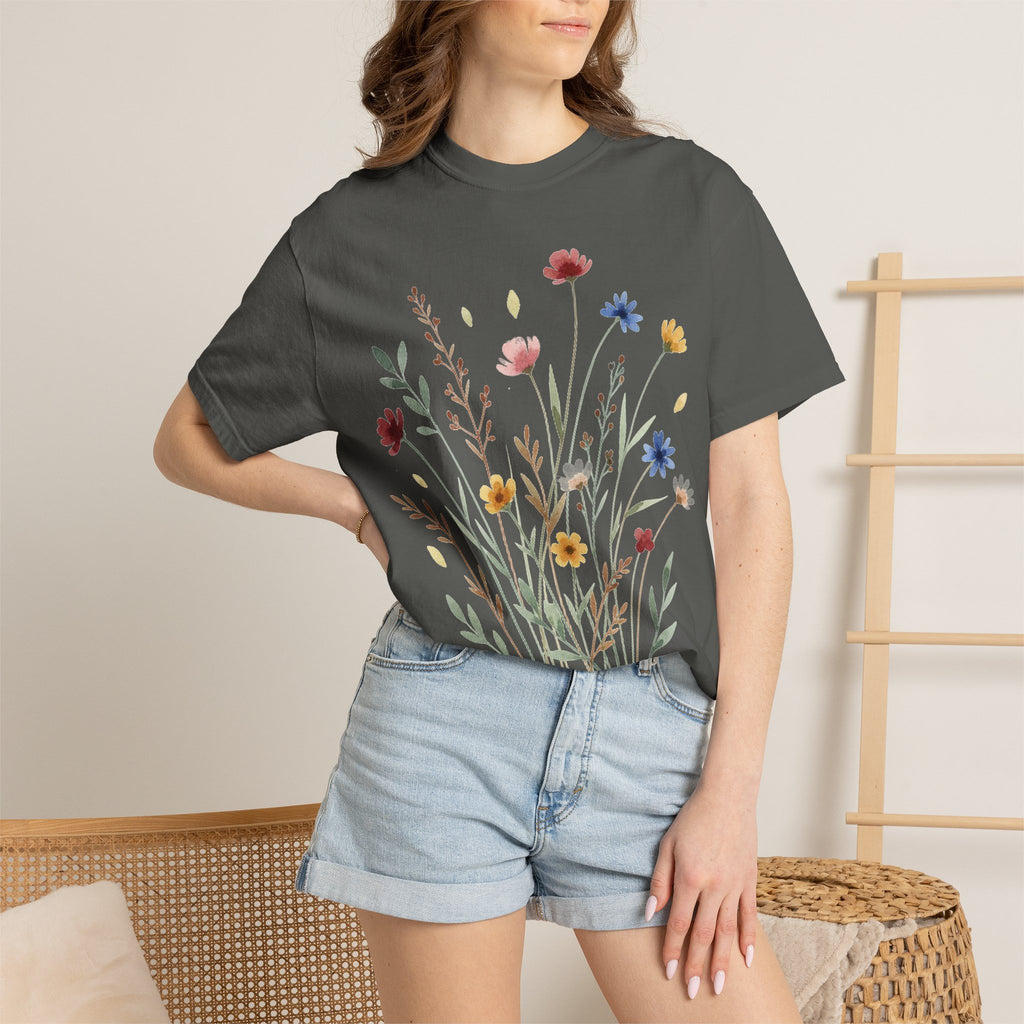 Watercolor Wildflower Bouquet Shirt, Painted Meadow Flowers Tee, Cottagecore Botanical Shirt, Garden Lover Gift