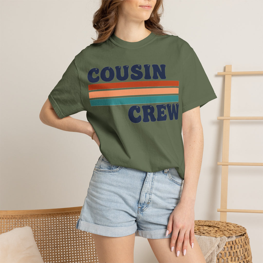 Cousin Crew Stacked Stripe Shirt, Vintage Stripe Family Tee, Matching Cousin Shirt, Reunion Gift