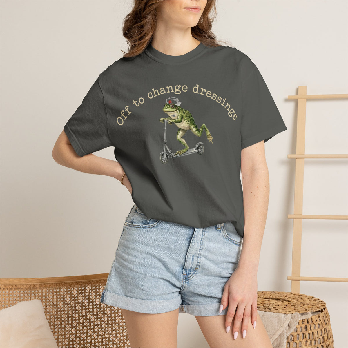 Off To Change Dressings Shirt, Funny Nurse Frog Scooter Tee, Wound Care RN Shirt, Nurse Gift
