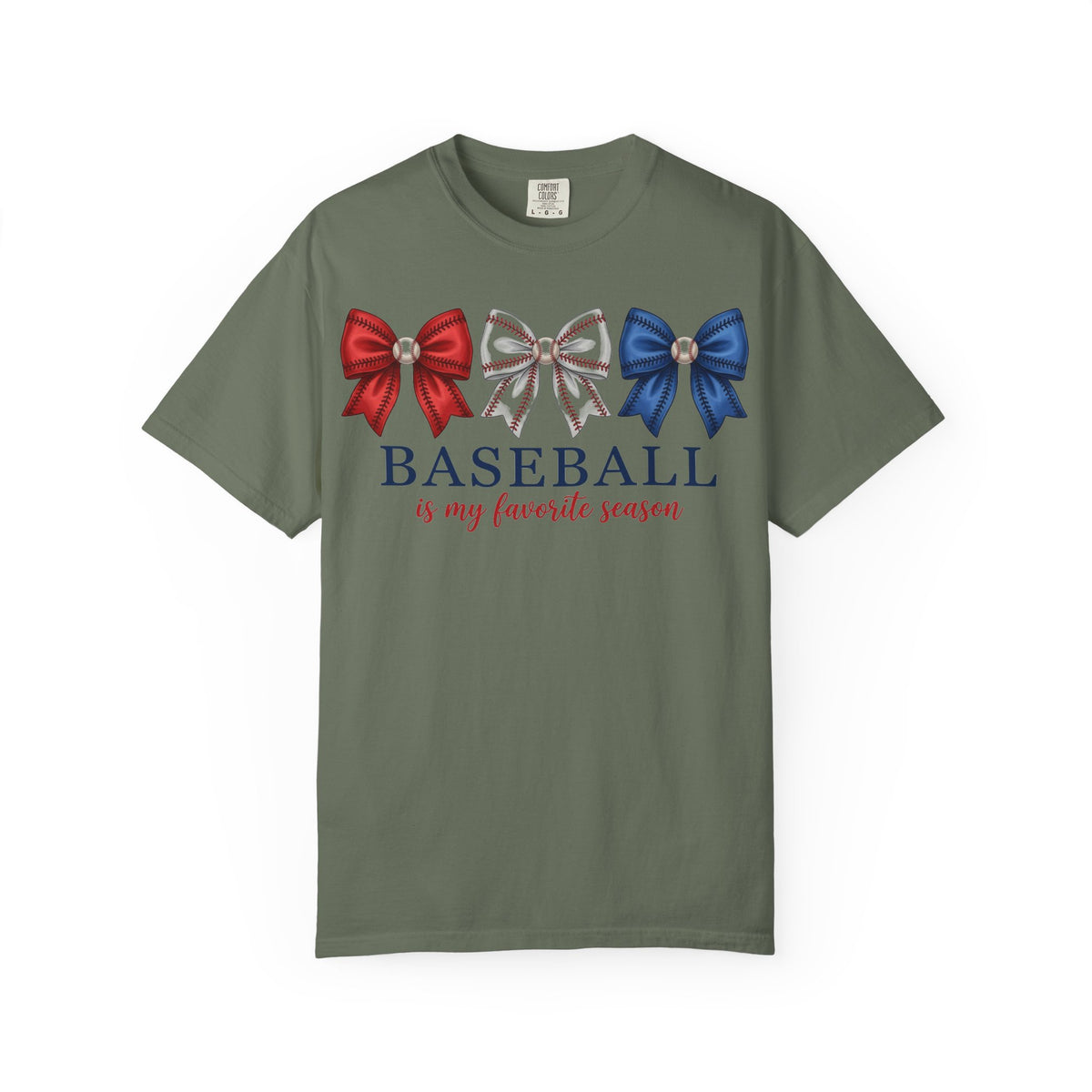 Baseball Is My Favorite Season Tee, Small Bow Trio Baseball Shirt, Coquette Sports Mom Shirt, Game Day Gift