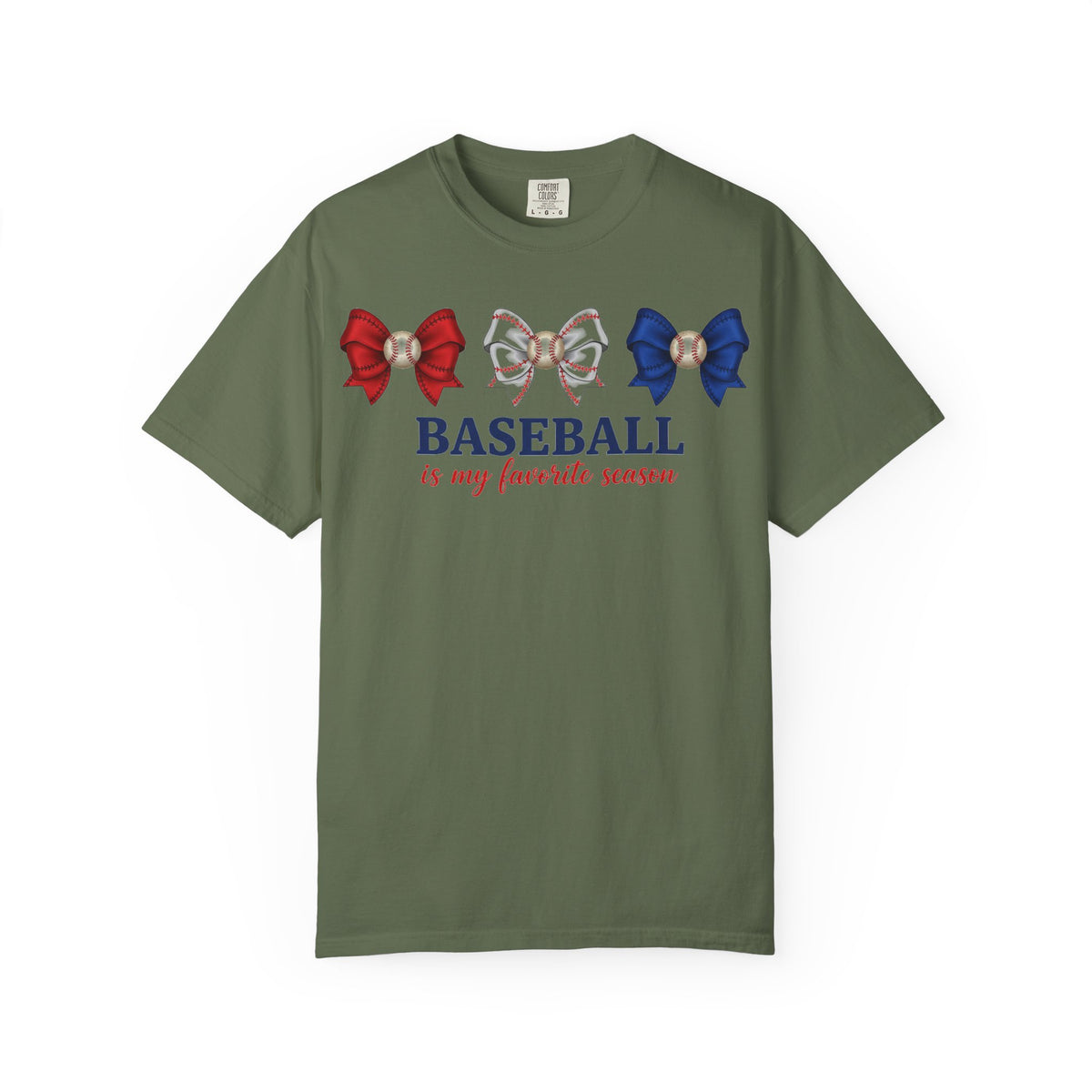 Baseball Is My Favorite Season Shirt, Red White Blue Bows Tee, Baseball Mama Shirt, Opening Day Gift