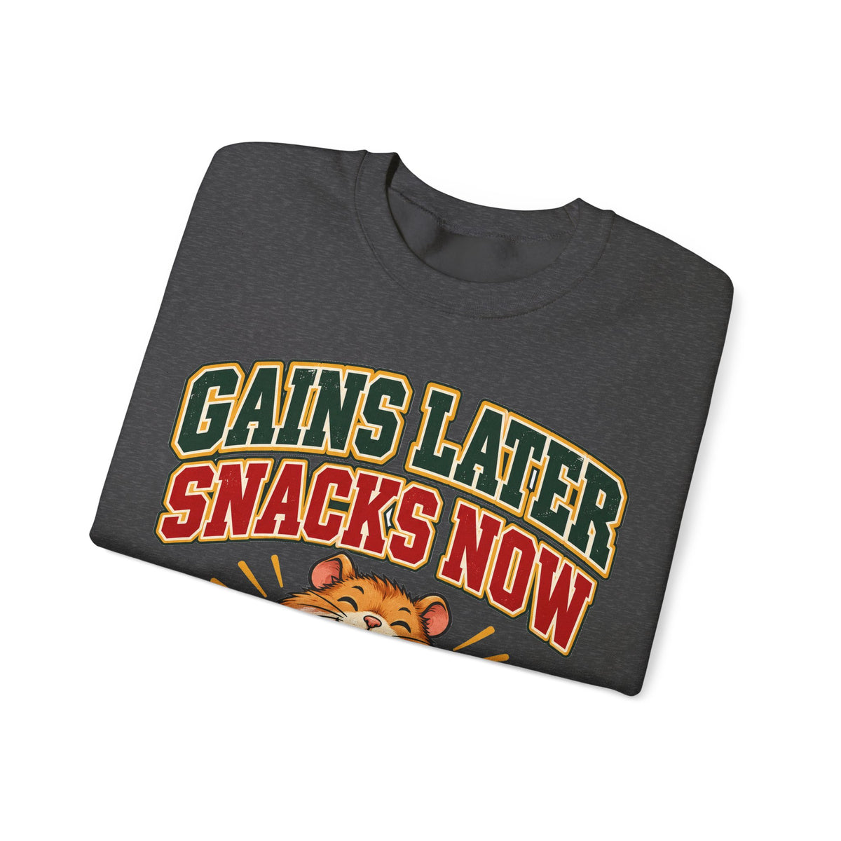 funny gym Sweatshirt Gains Later Snacks Now Sweatshirt, Funny Graphic Sweatshirt,