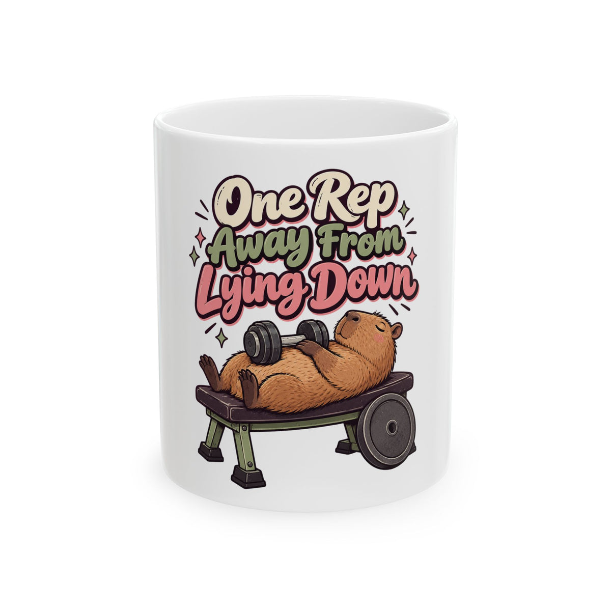 One Rep Away From Lying Down Mug, Funny Gym Lover Gift for Him Her, Workout Christmas Gift, Coffee Mug 11oz 15oz