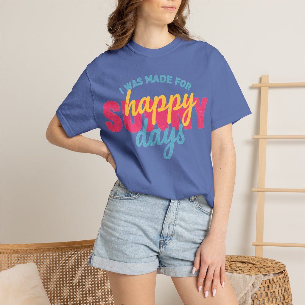 I Was Made For Happy Sunny Days Pastel Shirt, Soft Retro Summer Tee, Beach Vacation Shirt, Summer Gift
