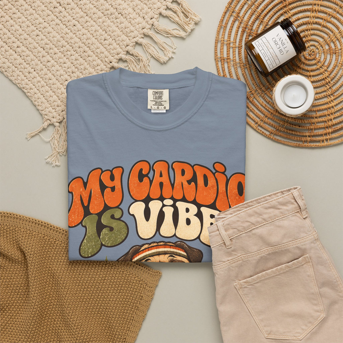 funny gym shirt My Cardio Is Vibes Shirt, Funny Graphic Shirt, Comfort Colors