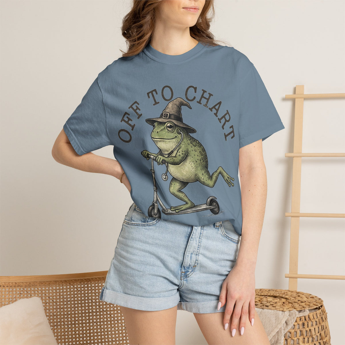 Off To Chart Bold Shirt, Engraved Frog Nurse Scooter Tee, Funny Night Shift Shirt, Nurse Gift