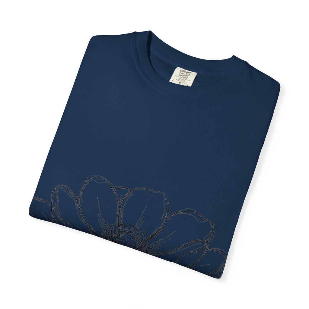 Anemone Flower Line Art Shirt, Minimal Botanical Drawing Tee, Single Bloom Shirt, Plant Lover Gift