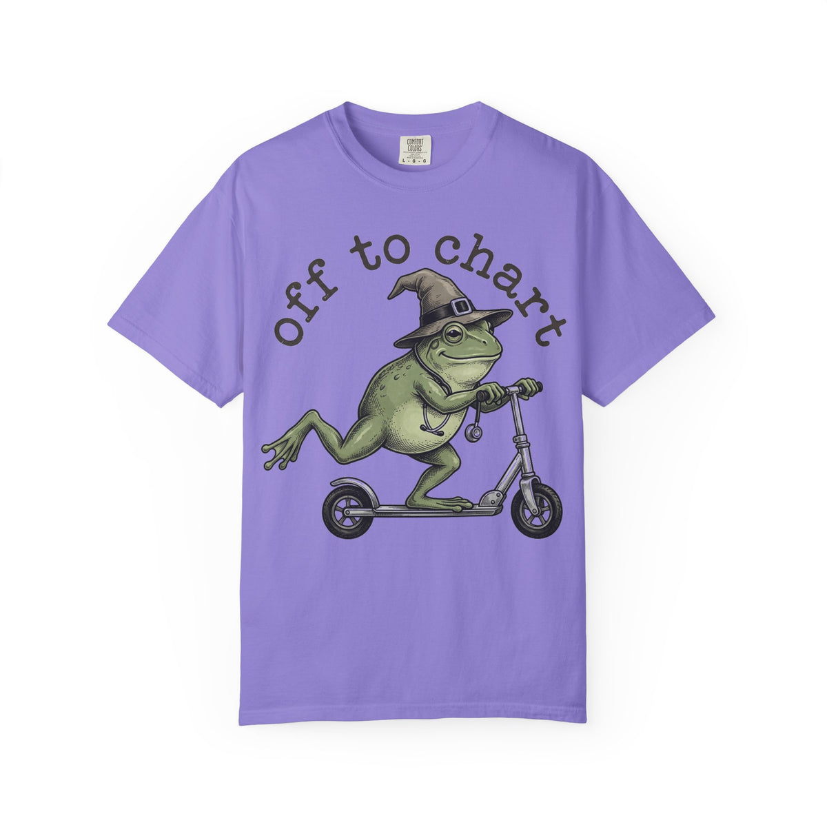 Off To Chart Etched Frog Shirt, Vintage Nurse Frog Scooter Tee, Charting Humor Shirt, RN Gift