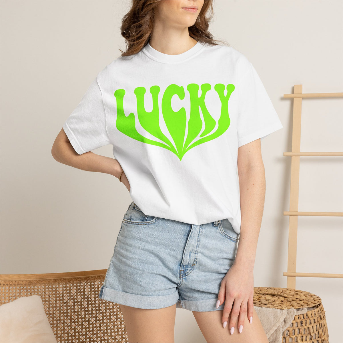 Lucky Drippy Type Shirt, Neon Green Psychedelic Tee, Retro St Patricks Day Shirt, Rave Gift