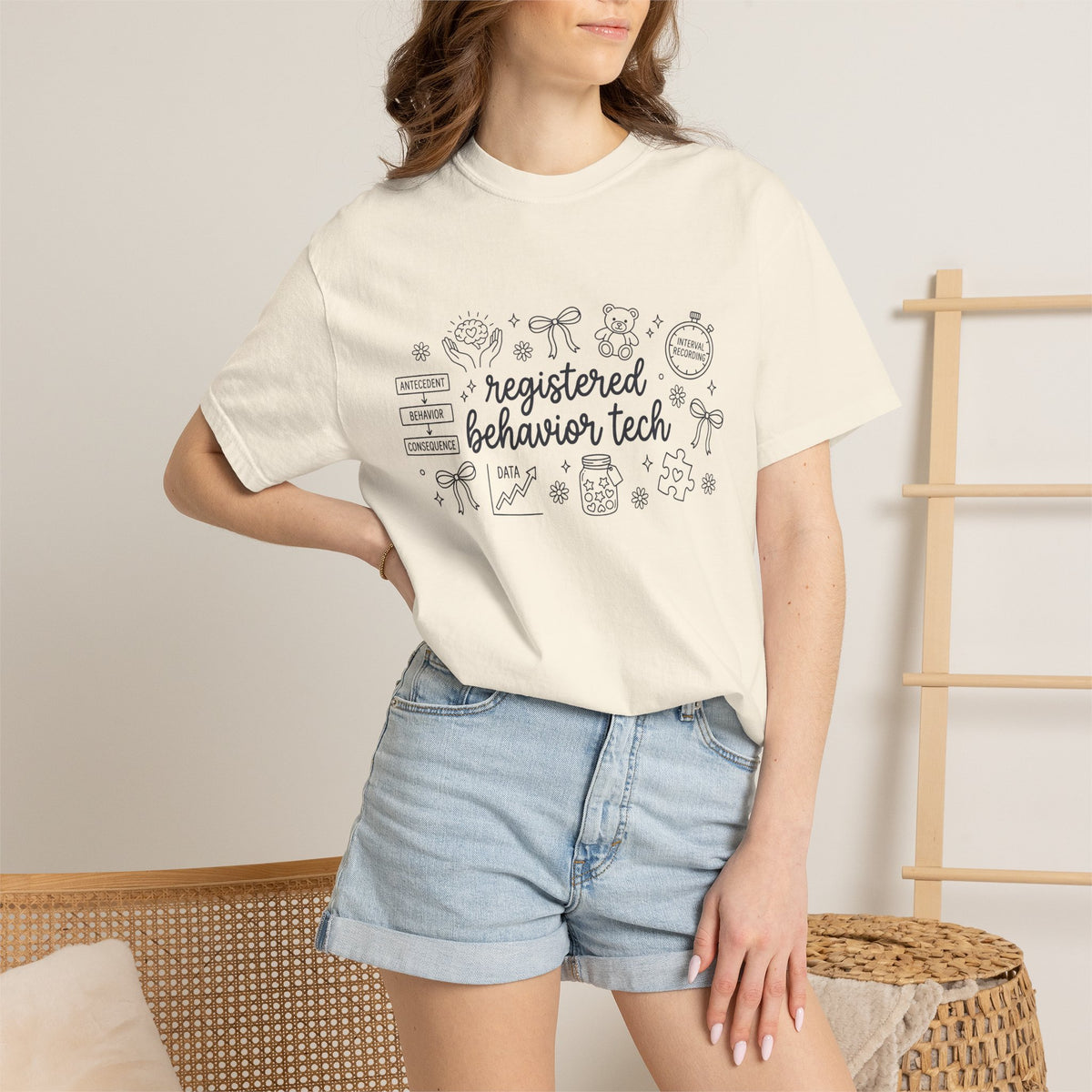 Registered Behavior Tech Script Shirt, ABA Therapy Doodle Tee, RBT Gift Shirt, Behavior Technician Tee