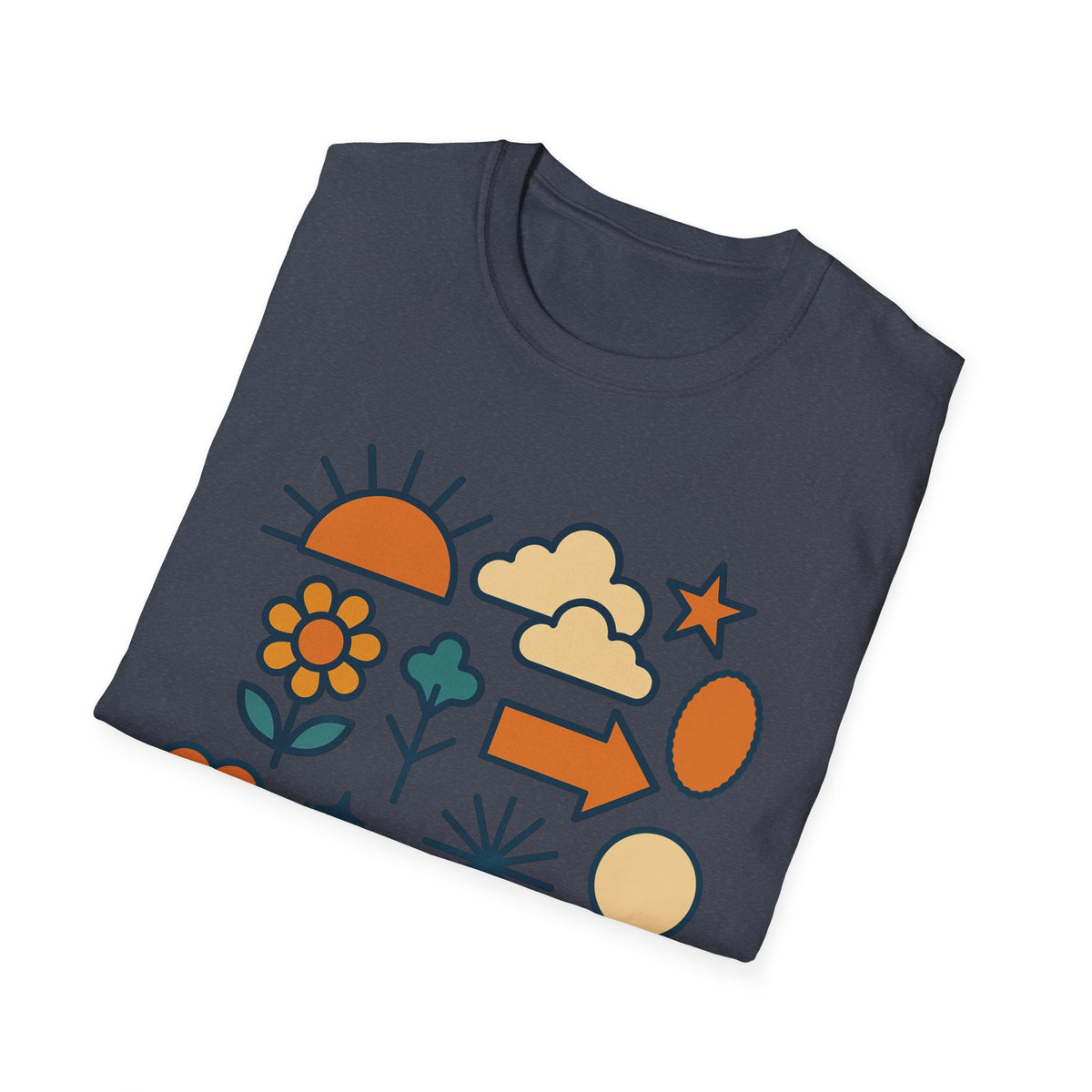 Retro Shapes Shirt, Mid Century Abstract Tee, Modern Art Gift