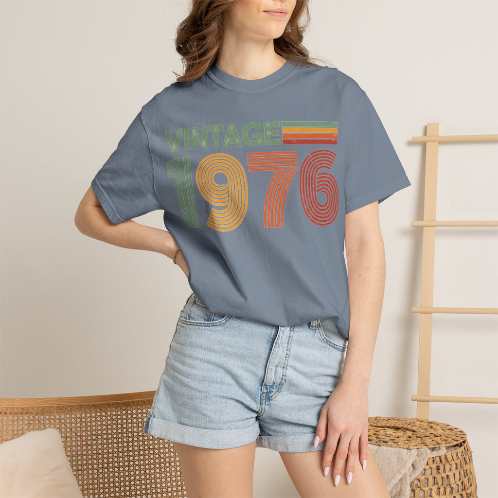 Vintage 1976 Classic Shirt, Seventies Stripe Birthday Tee, Born In 1976 Shirt, 50th Birthday Gift