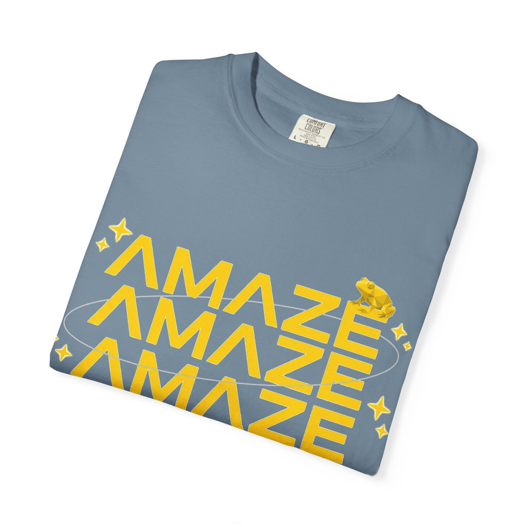 Amaze Amaze Amaze Shirt, Retro Stacked Type Tee, Tiny Frog Graphic Shirt, Funny Minimal Gift