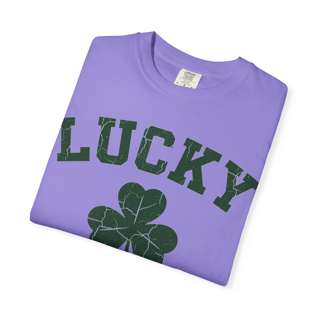 Lucky Big Shamrock Shirt, Bold Varsity Clover Tee, St Patricks Day Shirt, Irish Gift