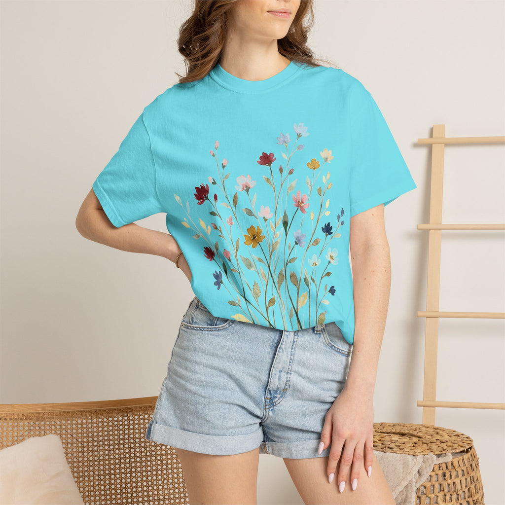 Watercolor Wildflower Spray Shirt, Painted Meadow Bouquet Tee, Cottagecore Floral Shirt, Garden Gift