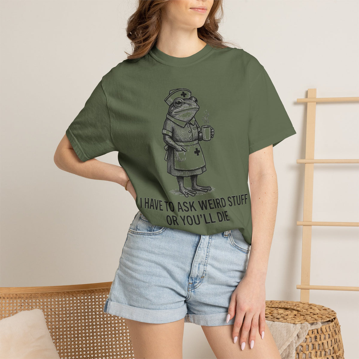 I Have To Ask Weird Stuff Or You'll Die Coffee Shirt, Funny Nurse Frog Tee, Sarcastic Triage Shirt, RN Gift
