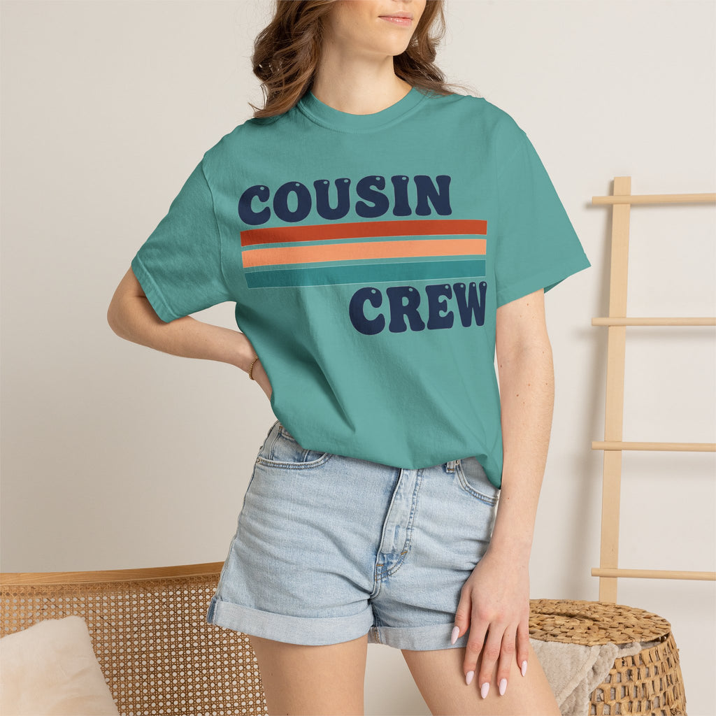 Cousin Crew Stacked Stripe Shirt, Vintage Stripe Family Tee, Matching Cousin Shirt, Reunion Gift