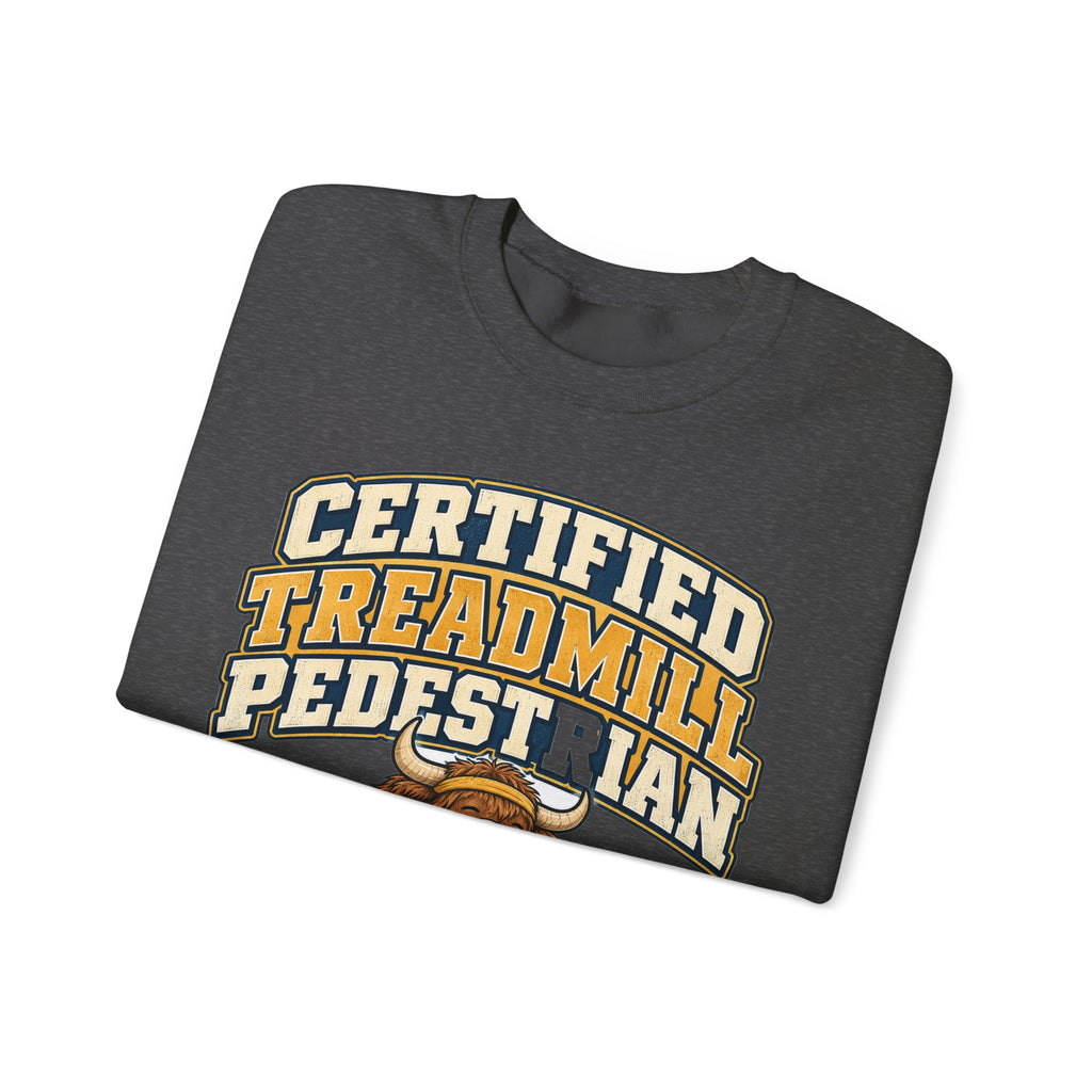 Funny Gym Sweatshirt Certified Treadmill Pedestrian Yak Sweatshirt, Gym Gift For Men Women, Weightlifting Humor Sweatshirt
