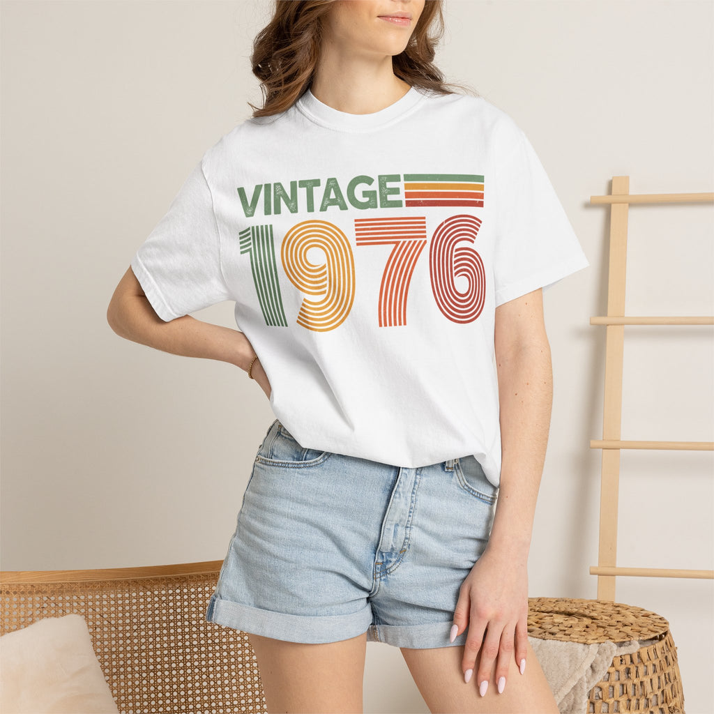 Vintage 1976 Classic Shirt, Seventies Stripe Birthday Tee, Born In 1976 Shirt, 50th Birthday Gift