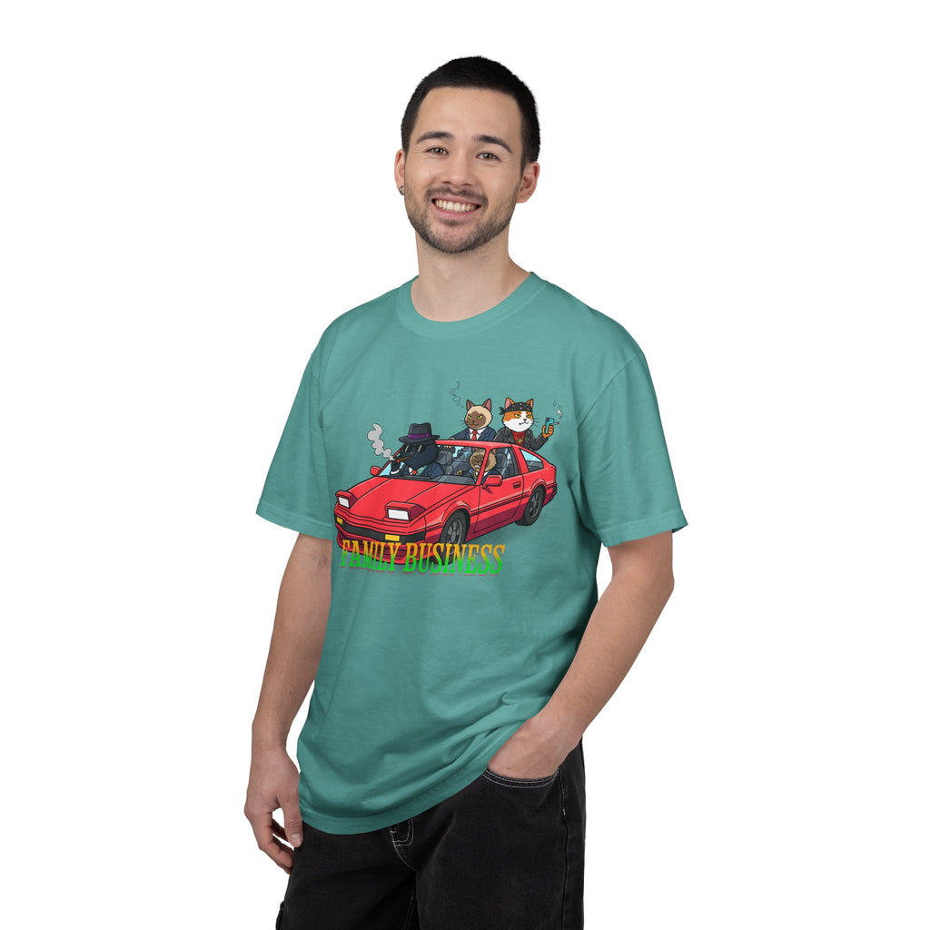 Family Business T-Shirt — Retro Car with Fox Crew Graphic