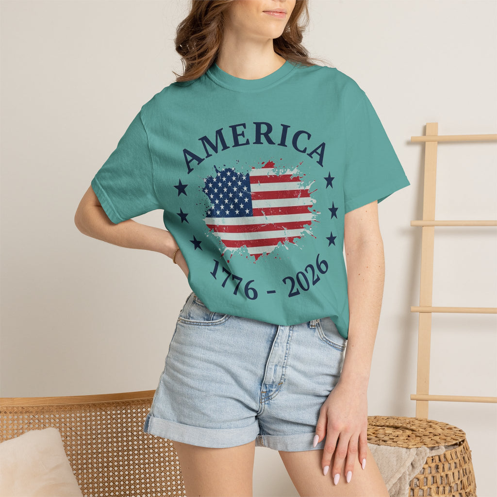 America 1776 2026 Shirt, Distressed Flag Oval Tee, Patriotic 250th Anniversary Shirt, Fourth Of July Gift