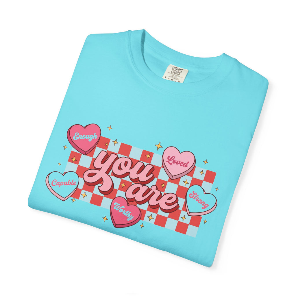 You Are Enough Candy Heart Shirt, Red Check Affirmation Tee, Valentines Self Love Shirt, Gift For Her