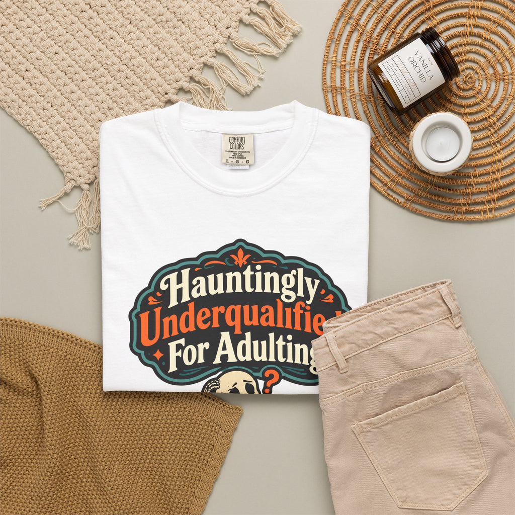 Hauntingly Underqualified For Adulting Halloween Shirt, Funny Skeleton Tee