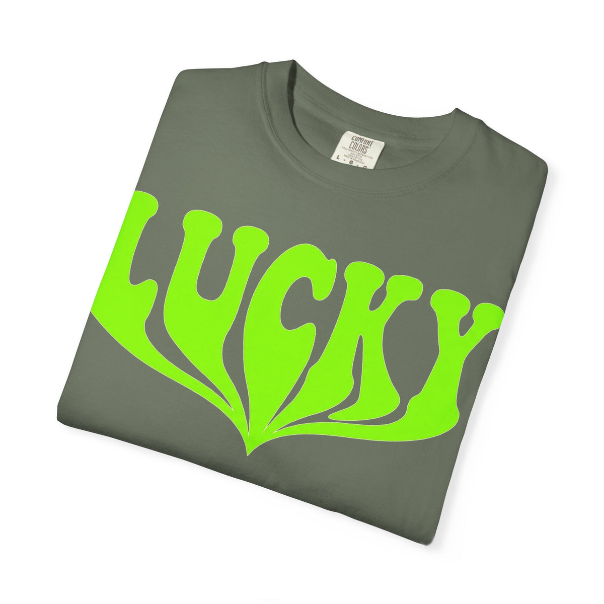 Lucky Drippy Type Shirt, Neon Green Psychedelic Tee, Retro St Patricks Day Shirt, Rave Gift