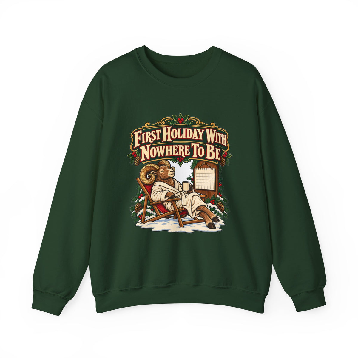 Funny Retirement Christmas Sweatshirt First Holiday With Nowhere To Be Shirt, Funny Holiday Gift Tee, Christmas Gift Idea