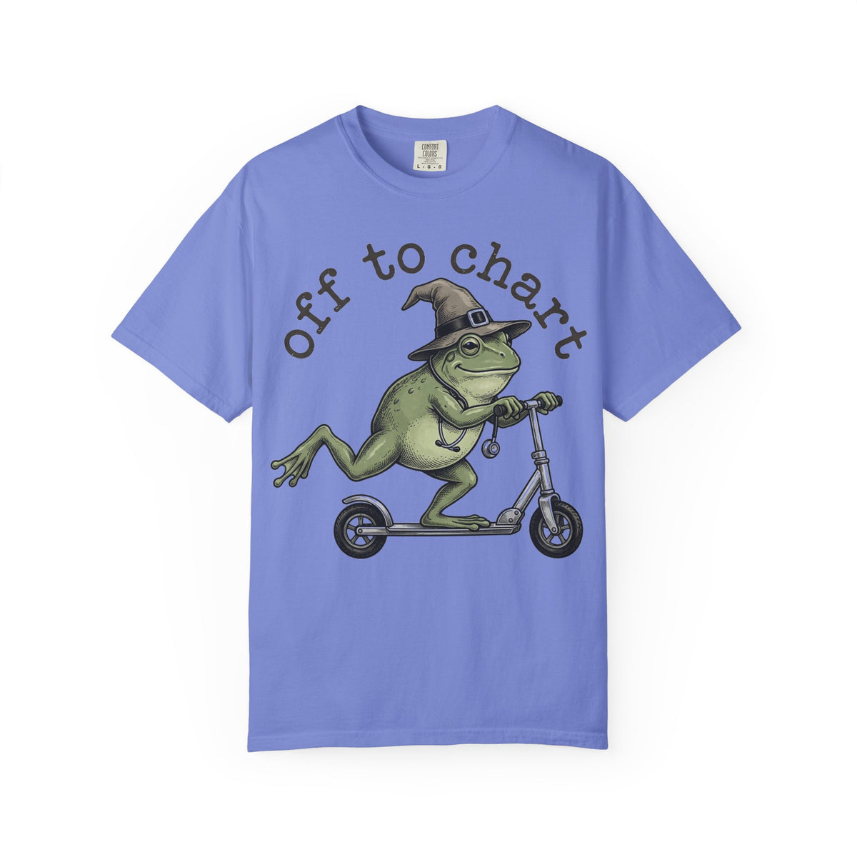 Off To Chart Etched Frog Shirt, Vintage Nurse Frog Scooter Tee, Charting Humor Shirt, RN Gift