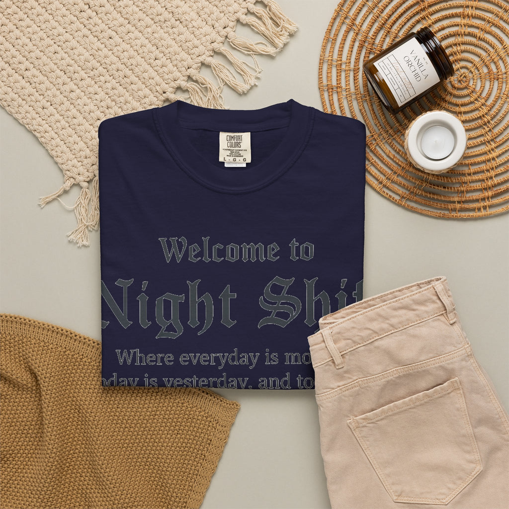 Welcome To Night Shift Light Shirt, Elegant Blackletter Nurse Tee, Night Shift Gift Shirt, RN Humor